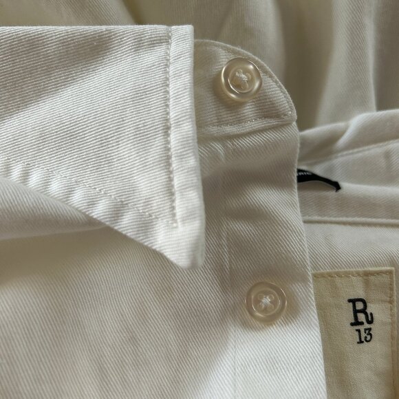 R13 Oversized Boxy Button Up Dress cotton white L - NWOT - Picture 2 of 14